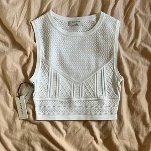 Babaton • Pointelle tank in white